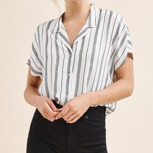 NWT Dynamite blue and white striped blouse